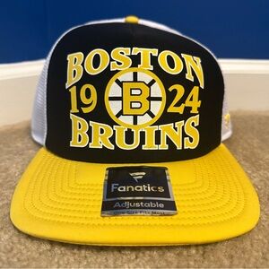 Boston Bruins Hat Cap Fanatics Heritage Hockey Trucker SnapBack Black
